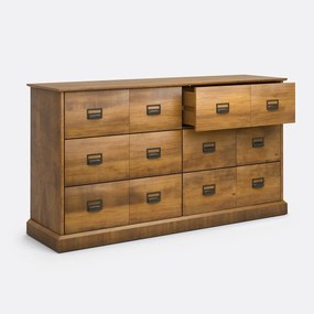 Ladekast, massief dennenhout, 6 lades, Lindley