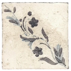 Terre d'Azur Tierra Royal wandtegel met decor 13x13cm wit - per 22 stuks