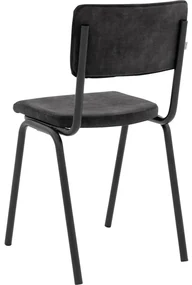 Goossens Eetkamerstoel Chaplin grijs velvet stof leuning, urban industrieel
