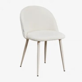 Set Van 2 Kana Deluxe Eetkamerstoelen In Boucléstof Bouclé Wit - Sklum