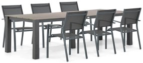 Tuinset 6 personen 240 cm Aluminium Grijs Lifestyle Garden Furniture Sella/Valley