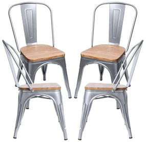 Pakket 4 Stoelen Torix Natuurlijk Hout