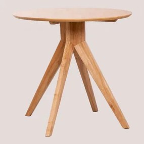Ronde Eettafel Ø80 Cm In Hout Sekiz Natuurlijk Hout - Sklum