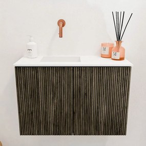 Mondiaz Joya 60cm toiletmeubel shadow met wastafel faye links zonder kraangat talc