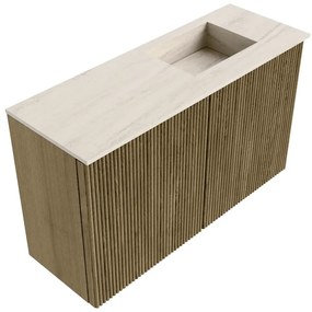Mondiaz Joya DLux 70cm toiletmeubel dusk met wastafel faye rechts zonder kraangat meli