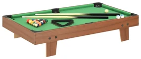vidaXL Minipooltafel 3 Feet 92x52x19 cm bruin en groen