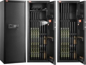 VEVOR Wapenkluis voor 6-8 geweren met slot en digitaal toetsenbord, wapenkast met uitneembare plank, geweerkast voor thuisgebruik met geweren en shotguns, zwart