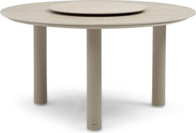 Dining Tuintafel rond 140 cm met lazy susan Zand/Beige Trino