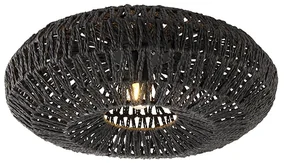 Retro plafondlamp zwart touw 50cm - Lina Retro E27 Draadlamp rond Binnenverlichting Lamp