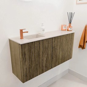 Mondiaz Joya DLux 90cm toiletmeubel ronding rechts dusk met wastafel faye links 1 kraangat meli