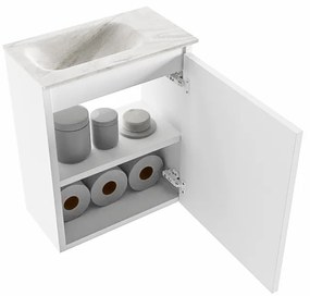 Mondiaz Ture DLux toiletmeubel 40cm talc met wastafel ostra links met kraangat