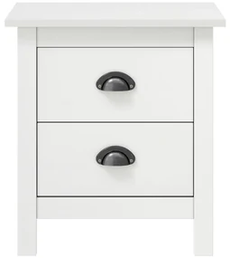 vidaXL Nachtkastje Hill Range 46x35x49,5 cm massief grenenhout wit