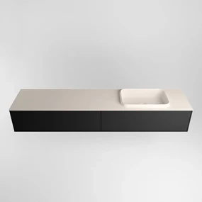 Mondiaz Erin 200cm badmeubel Urban met 2 lades en beige wastafel rechts 1 kraangat
