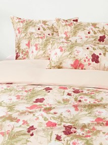 Katoensatijnen dekbedovertrek Anthea met bloemenpatroon