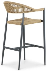 Barstoel Aluminium/rope Taupe-naturel-bruin De Laan Granada