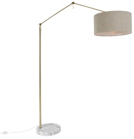 Vloerlamp goud met boucle kap taupe 50 cm verstelbaar - Editor Design, Modern E27 Binnenverlichting Lamp