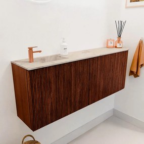 Mondiaz Joya DLux 110cm toiletmeubel ronding rechts ruby met wastafel faye links 1 kraangat frappe