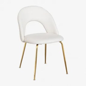 Eetkamerstoel Bekleed Met Glorys Deluxe-stof Crème Beige & Goud - Sklum