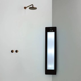 Sunshower Round Plus Medium Black infraroodlamp en UV 33x140x10cm hoekopbouw