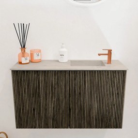 Mondiaz Joya DLux 70cm toiletmeubel shadow met wastafel faye rechts 1 kraangat opalo