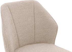 Goossens Eetkamerstoel Koncept bruin stof leuning, modern design