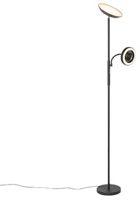 Vloerlamp met dimmer met ventilator zwart incl. LED 2700K - 4000K - Dores Modern rond Binnenverlichting Lamp
