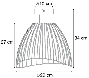 Design plafondlamp zwart 29 cm - Pua Design E27 rond Binnenverlichting Lamp