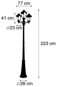 Landelijke buiten lantaarn zwart IP44 - New Orleans Klassiek / Antiek, Landelijk / Rustiek E27 IP44 Buitenverlichting