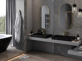 Mexen Loft ovale badkamerspiegel 100 x 50 cm, frame geborsteld goud - 9851-100-050-000-50