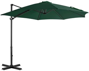 vidaXL Zweefparasol met aluminium paal 300 cm groen