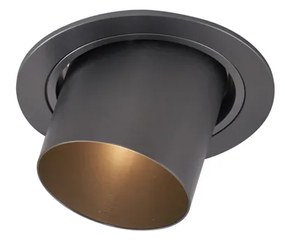 Moderne inbouwspot gunmetal GU10 50mm rond kantelbaar - Installa Modern GU10 Binnenverlichting Lamp