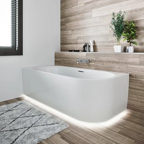 Riho Desire half vrijstaand bubbelbad sparkle mood rechts 170x77cm wit glans met LED-strip