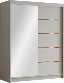 Kledingkast Closico 187, Kasjmier, 200x150x58cm, 118 kg, Kledingkast deuren: Schuivend