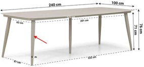 Tuinset 6 personen 240 cm Aluminium/rope Taupe Lifestyle Garden Furniture Granada/Vienna