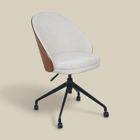 Bureaustoel Met Walnoot Houten Rugleuning