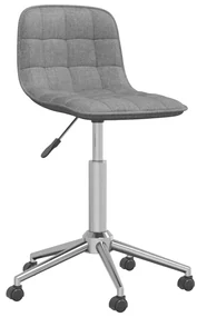 vidaXL Eetkamerstoelen draaibaar 4 st stof lichtgrijs