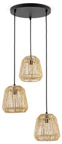 Hanglamp in metaal en hennep, Yaku