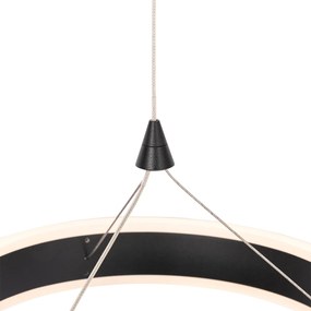 Hanglamp zwart rond incl. LED 3-staps dimbaar 3-lichts - Lyani Design Binnenverlichting Lamp