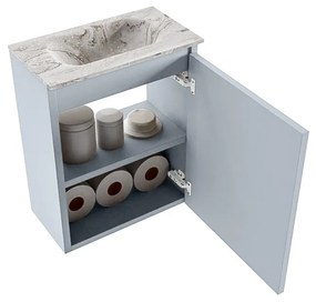 Mondiaz Ture DLux toiletmeubel 40cm clay met wastafel glace midden zonder kraangat