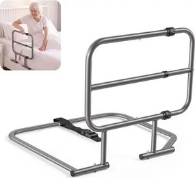VEVOR bedhek voor senioren, L-vormig sta-hulpmiddel met een draagvermogen van 90,7 kg, bedhek voor diverse bedmaten, koolstofstalen buizen, verstelbare handgreeplengte van 550-655 mm, met veiligheidsriem