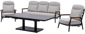 Savanna verstelbare loungeset 4 delig antraciet aluminium