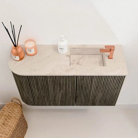 Mondiaz Joya DLux 70cm toiletmeubel ronding links shadow met wastafel faye rechts 1 kraangat frappe