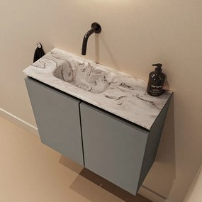 Mondiaz Ture DLux toiletmeubel 60cm smoke met wastafel glace links zonder kraangat