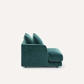 Halve bank links, modulair, van fluweel, TIBERIO