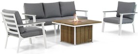 Stoel en Bank Loungeset 4 personen Aluminium Wit Lifestyle Garden Furniture Palazzo/Seaside
