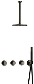 Hotbath Cobber IBS70 Regendoucheset inbouw - 30cm plafondarm - 20cm ronde hoofddouche - staafhanddouche - verouderd ijzer IBS70AI3