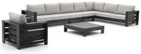 Hoek loungeset Bellagio  | 8 personen | Loungeset Grijs | Hoekbank Aluminium | 420x265cm | Kees Smit Tuinmeubelen