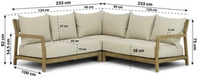Hoek loungeset 5 personen Teak Old teak greywash  Santika Furniture Santika