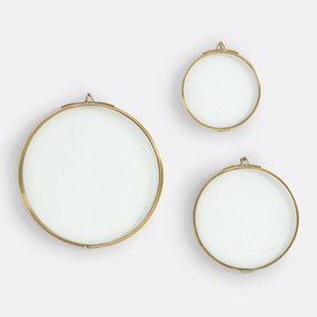 Set van 3 ronde kaders in messing, Uyova