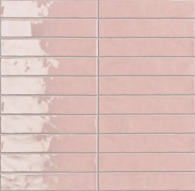 Wandtegel roze visgraat Sartoria Vernici 25x5cm baby pink glans gerectificeerd